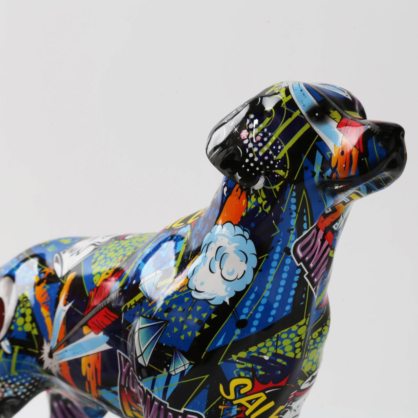 GRAFFITI LABRADOR STATUE