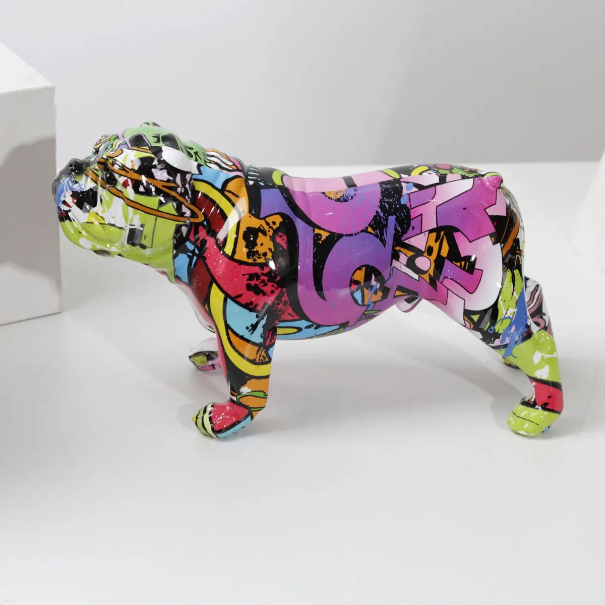 GRAFFITI BULLDOG STATUE