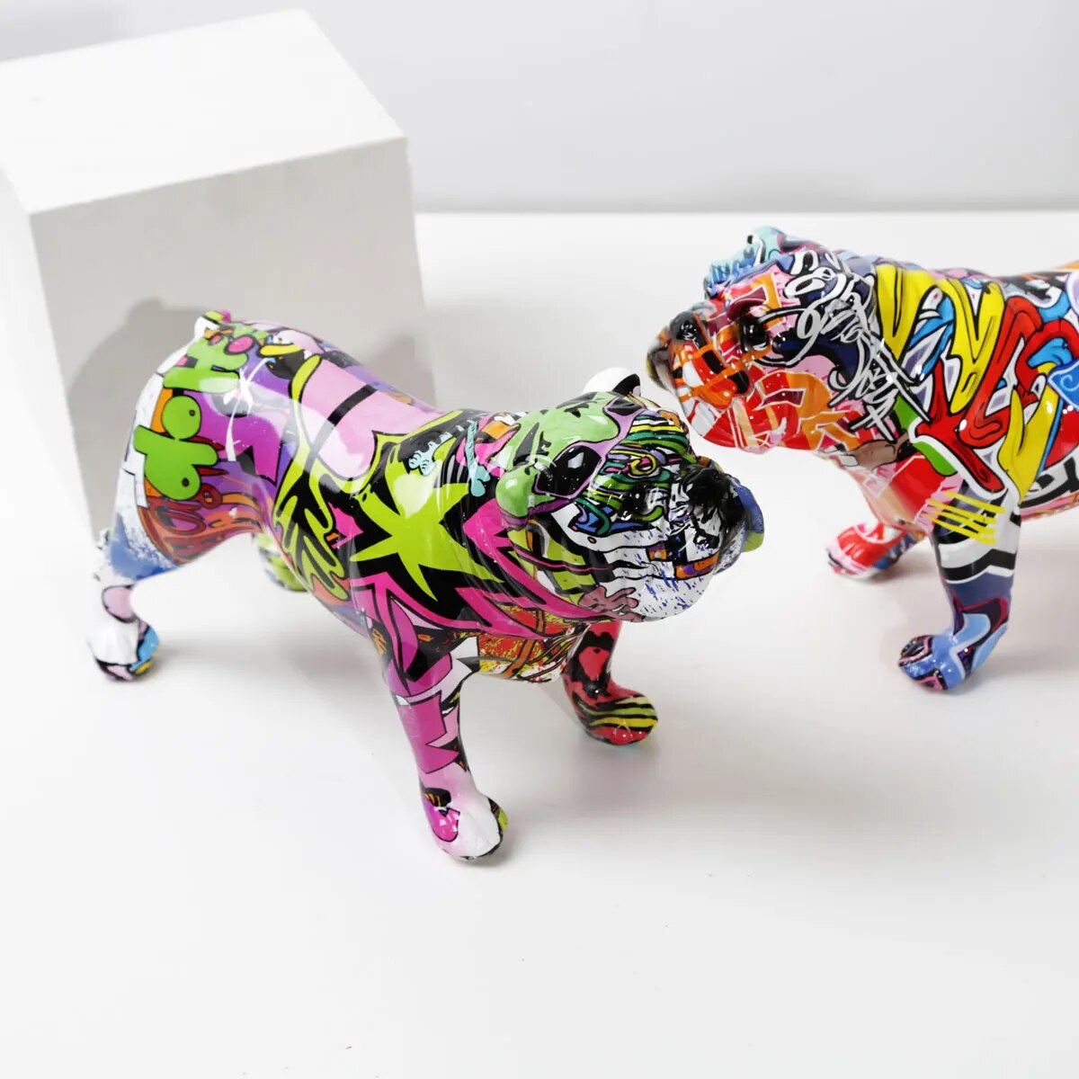 GRAFFITI BULLDOG STATUE