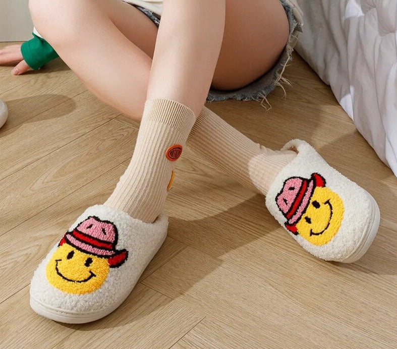 Smile Face Cowgirl Slippers