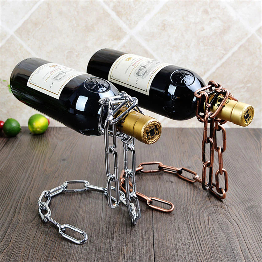 FLOATING CHAIN WINE BOTTLE HOLDER