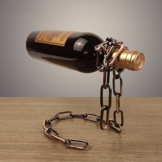 FLOATING CHAIN WINE BOTTLE HOLDER